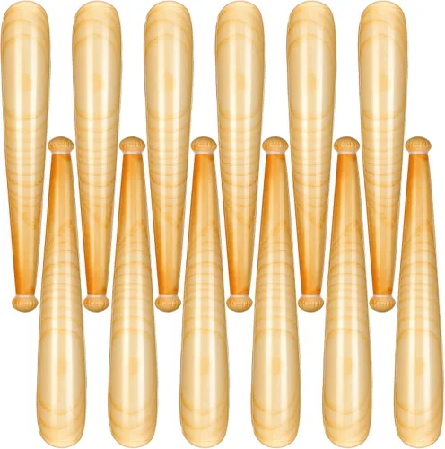 Miniatura 8 de Sotiff Bate de béisbol inflable para niños, 12 unidades, de 29.5 pulgadas, con temática deportiva, color marrón, para fiestas deportivas, regalos
