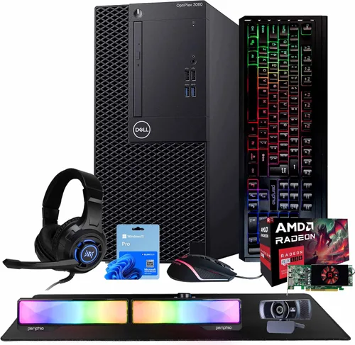 Dell OptiPlex 3060 Torre PC | Intel Core i5-8500 | 32 GB de RAM | NVME M.2 de 250 GB + SSD de 1 TB | Nvidia RX 550 4GB | Windows 11 Pro | AX200 WiFi