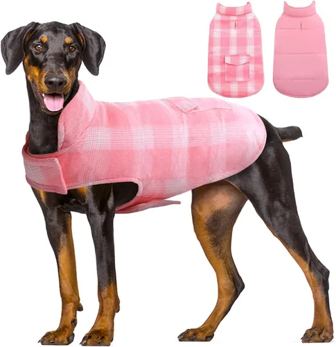 Miniatura 19 de Kuoser - Abrigo de invierno para perro, chaqueta reversible, abrigo cálido de estilo británico, de clima frío, ropa resistente al viento, chaleco