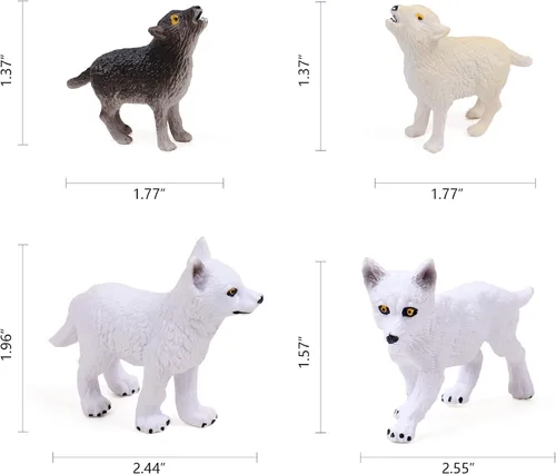 Miniatura 6 de RESTCLOUD Conjunto de 8 figuras de juguete de lobo de lobos y animales
