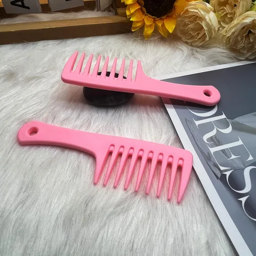 Miniatura 8 de Juego de 2 mini peines para el cabello, cepillo desenredante de dientes anchos pequeños para mujeres, peine de ducha portátil para cabello rizado