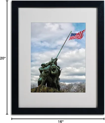 Miniatura 5 de Trademark Fine Art CATeyes - Lienzo decorativo para pared, diseño conmemorativo del Cuerpo de Marines 2, marco negro, 16 x 20 pulgadas