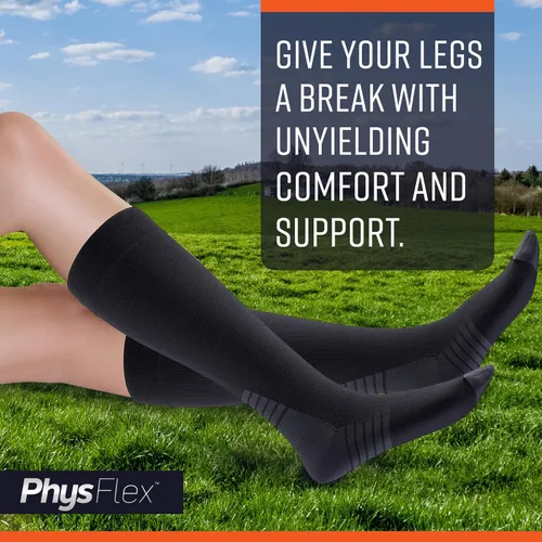 Miniatura 2 de PhysFlex Calcetines de compresión para mujeres y hombres, medias de compresión para la circulación, el mejor apoyo para enfermería, embarazo, vuelo