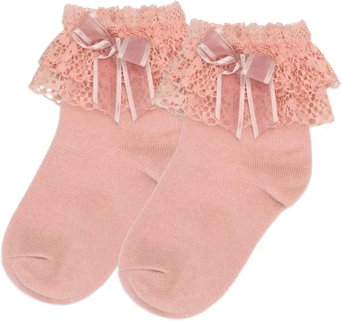 Miniatura 5 de Calcetines con volantes para niñas pequeñas, calcetines de encaje con lazo, 6 pares