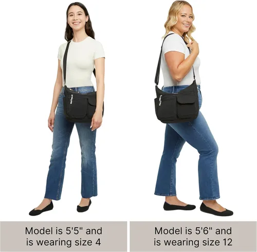 Miniatura 16 de Baggallini womens Everywhere Bagg Crossbody Women 11x9 Lightweight Nylon Hobo Water-resistant Travel Bag W/Rfid