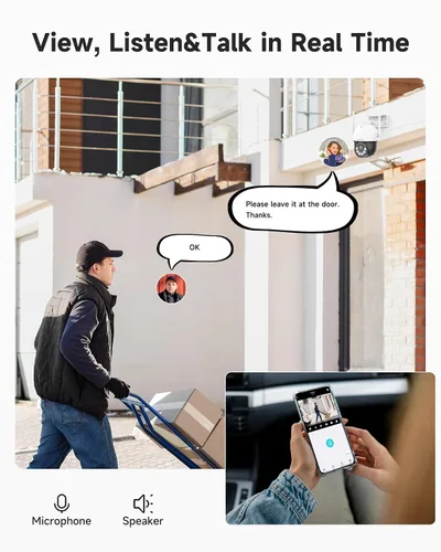 Miniatura 4 de Cámara de seguridad celular 4G LTE inalámbrica para exteriores, sin cámara WiFi con seguimiento automático de inclinación panorámica de 360°, alerta