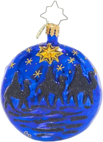 Miniatura 2 de Adorno Decorativo Navideño de Vidrio Europeo Hecho a Mano de Christopher Radko, Una Joya de Noche Santa