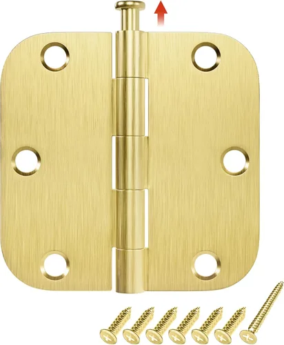 Miniatura 10 de HOSOM Paquete de 36 bisagras de puerta color negro mate de 3.5 x 3.5 pulgadas, bisagras interiores de puerta de 3 1/2 pulgadas redondeadas con Negro