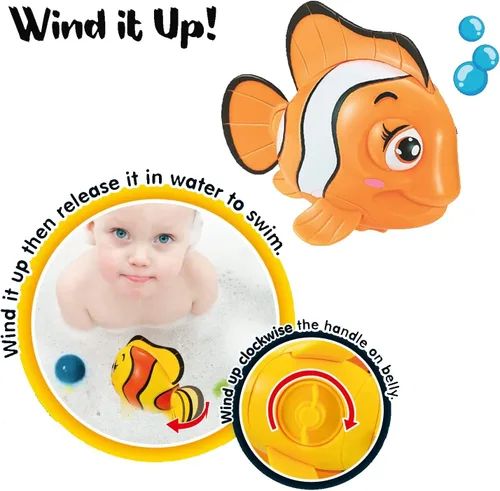 Miniatura 5 de 6 piezas de juguetes de baño de viento de natación - Animales marinos en la bañera Windup motorizados niños agua baño diversión