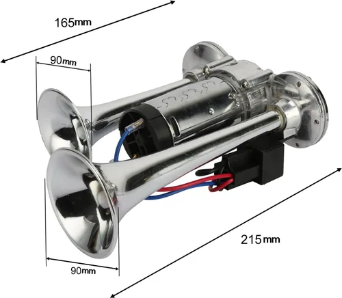 Miniatura 7 de Kit de bocinas de aire eléctricas duales súper fuertes, 600 dB, para vehículos, con compresor, aplicable para automóviles, SUV, camiones, lanchas