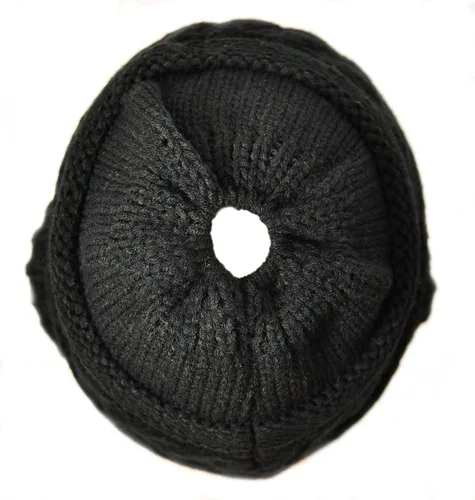 Miniatura 6 de ZOORON Gorro de cola de caballo para mujer, gorro de invierno de punto trenzado, cálido y desordenado