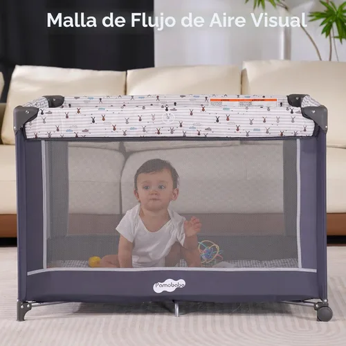 Miniatura 4 de Pamo Babe Empaca y juega con el moisés, corral portátil para bebé Gris