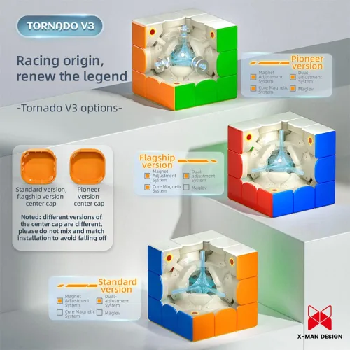 Miniatura 2 de BroMoCube Nuevo QY X Man Tornado V3M Cubo de velocidad magnético QY Toys Tornado V2M Flash Verson actualizado 3x3x3 Cubo de velocidad (estrella)