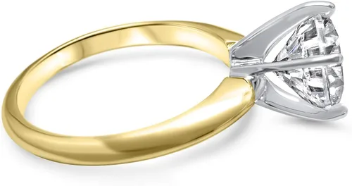 Miniatura 3 de Anillo de oro amarillo con circonita cúbica de 14 quilates y 6 puntas