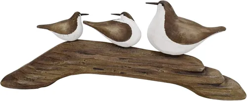 Miniatura 12 de Estatua de pájaro marino de madera, gaviota en el soporte, escultura náutica de aves costeras, para interiores y exteriores, figura de animales