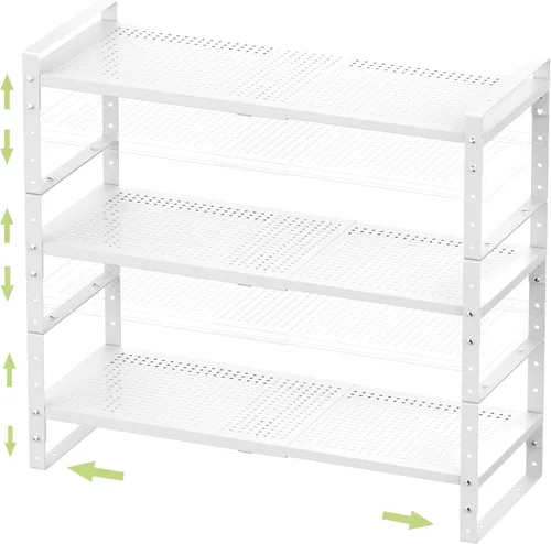 Miniatura 7 de Jojocross Estante de despensa expandible apilable y ajustable para armarios de cocina, estantes de mostrador, solución de almacenamiento de armario