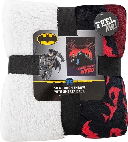 Miniatura 3 de Northwest DC - Manta Sherpa de Batman Silk Touch, 60 x 80 pulgadas, Gotham City Hero Héroe de la ciudad de Go