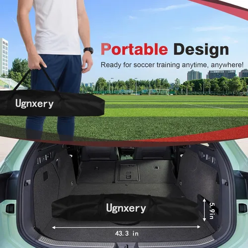 Miniatura 5 de Portería de fútbol portátil, red desmontable de 12 x 6 pies para patio trasero, equipo de entrenamiento de configuración rápida con 1 bolsa