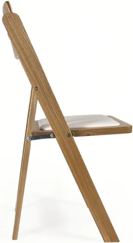 Miniatura 6 de Silla plegable de madera con asiento acolchado, asientos comerciales apilables para eventos en interiores y exteriores, fiestas, bodas, banquetes