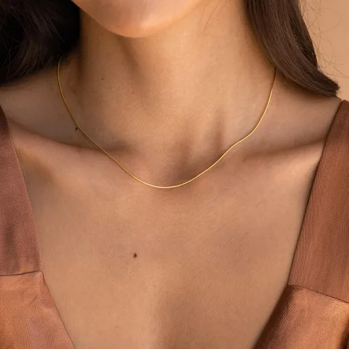 Miniatura 2 de DEARMAY 14K Gold Necklaces for Women, Dainty Layered Gold Herringbone Choker Necklace for Women Thin Chunky Snake Chain Necklaces Jewelry for Teen
