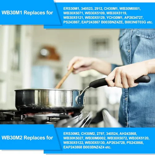 Miniatura 8 de Actualizado WB30M1 WB30M2 Quemadores de estufa eléctrica de reemplazo para GE Hotpoint, quemador de estufa eléctrica para estufa de gama completa