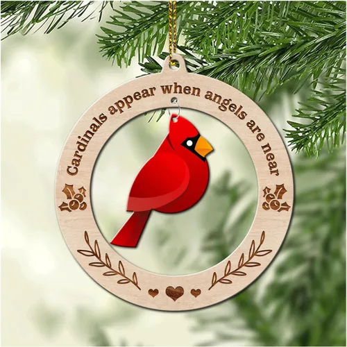 Miniatura 9 de HYTURTLE Adorno conmemorativo cardenal rojo de Navidad Adorno de árbol de Navidad Regalos para pérdida de seres queridos - Regalos conmemorativos