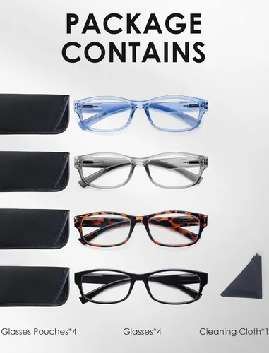 Miniatura 7 de HEEYYOK Readers For Wome Reading Glasses Womem For Small Face Square Cheaters Reading Glasses Womens Lightweight 4-Pack Paquete de 4