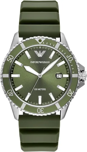 Miniatura 20 de Emporio Armani World Explorer Dive-Inspired Men's Watch with Stainless Steel, Silicone or Leather Band