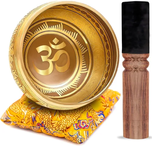 Miniatura 11 de HIMALAYAN BAZAAR - Juego de cuencos tibetanos de 4 pulgadas, fácil de tocar, auténtico, hecho a mano para meditación, sonido de 7 chakras, curación