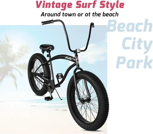 Miniatura 7 de Tracer Avalon Beach Cruiser Bike para adultos, ruedas de 26/29 pulgadas, neumático de grasa 3.0/4.0, velocidad 1/7, bicicleta de crucero completa.