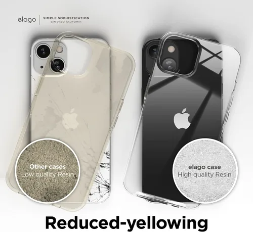 Miniatura 4 de elago Funda híbrida transparente compatible con iPhone 13 (6.1 pulgadas), tecnología híbrida de PC + TPU, reducción del amarilleo, protección
