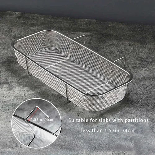 Miniatura 5 de Cesta de drenaje de fregadero de acero inoxidable, colador de esquina para fregadero de cocina, cesta de drenaje colador para filtro de residuos