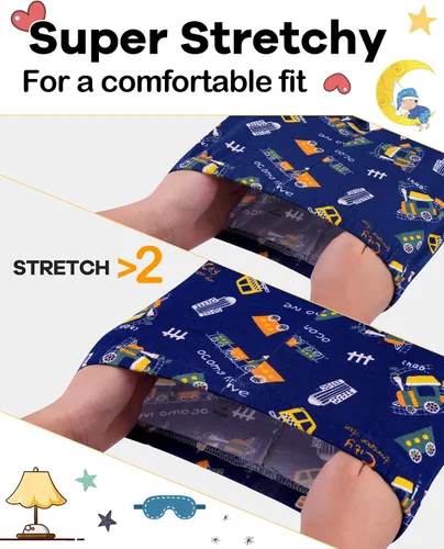 Miniatura 3 de KOBERO Boys Pajamas 4 Pieces Long Set 100% Cotton Sleepwear Size 18 Months-12 Years