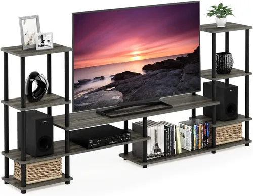 Miniatura 16 de Furinno JAYA - Soporte para TV, roble francés, gris/negro Roble Francés/Negro