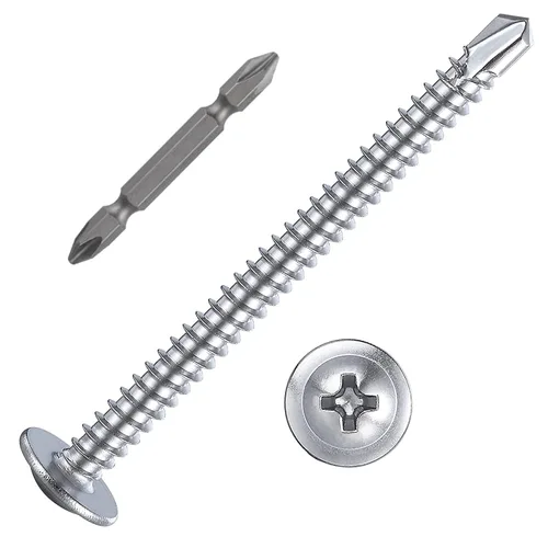 Miniatura 17 de (200 piezas) Wensilon #10×1" para Tornillos Autorroscantes para Chapa Metálica de Acero Inoxidable 410 con Cabeza de Brida de Alta Resistencia