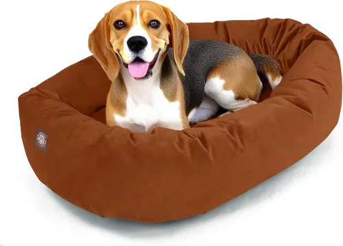 Miniatura 12 de Majestic Pet Cama para Perros Grandes Lavable de 40 Pulgadas, Mueble Ortopédico en Forma de Donut para Perros Grandes, Almohadilla y Alfombra de Gris