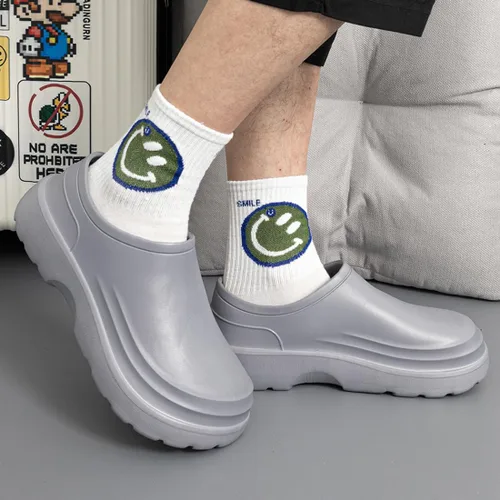 Miniatura 3 de Harssidanzar Zuecos para hombre, zapatos de chef para hombre, zapatos de jardín, zapatos de trabajo sin cordones para servicio de alimentos, jardín