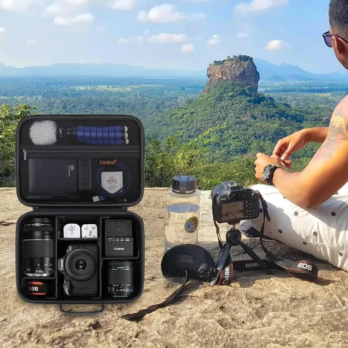 Miniatura 9 de Canboc Funda de transporte para cámara Sony Alpha ZV-E10/ZVE10 II/ZV-E1/7 IV/ 7R V/ 6700/ a6400/ Canon EOS Rebel T7/R50/R50 V sin espejo, bolsa