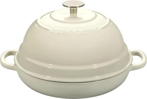 Miniatura 14 de EDGING CASTING Olla de horno holandés de hierro fundido esmaltado con tapa, horno de pan redondo para hornear pan de masa madre casero, 6 cuartos