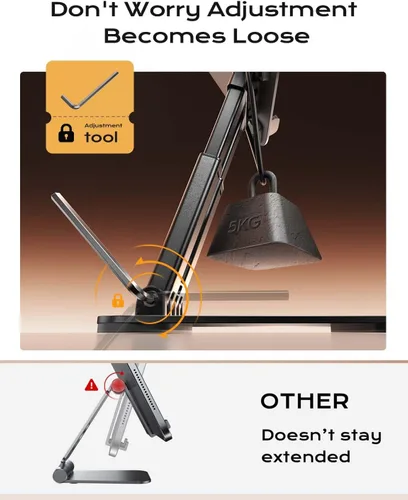 Miniatura 7 de LISEN Soporte para tableta para iPad, soporte para tablet para escritorio, accesorios de escritorio, soporte de monitor portátil para Apple iPad