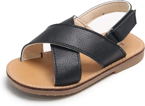 Miniatura 3 de DADAWEN - Sandalias para niña, para no mojarse, de verano, con tiras cómodas y planas (niñas pequeñas)