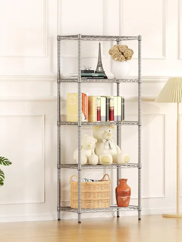 Miniatura 5 de SINGAYE Estantería de Alambre Ajustable Estantes de Almacenamiento Unidades de Pie para Cocina Armario Lavandería Baño Organizadores Despensa de Gris