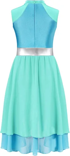 Miniatura 52 de CHICTRY Vestido de baile lírico sin mangas asimétrico para niñas, disfraz de adoración litúrgica contemporánea