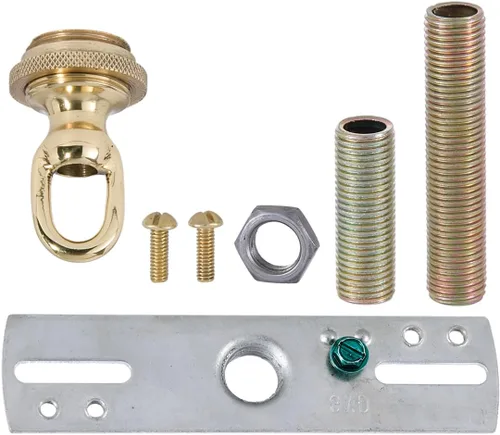 Miniatura 2 de B&P Lamp Kit de placa de techo con cuello de tornillo de latón fundido con acabado de latón antiguo