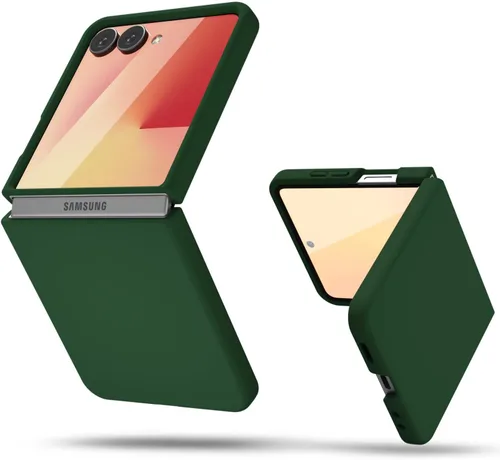 Miniatura 19 de oakxco Funda para teléfono Samsung Galaxy Z Flip 4, agarre de silicona líquida, bonita fina delgada cubierta de gel TPU de goma suave lisa