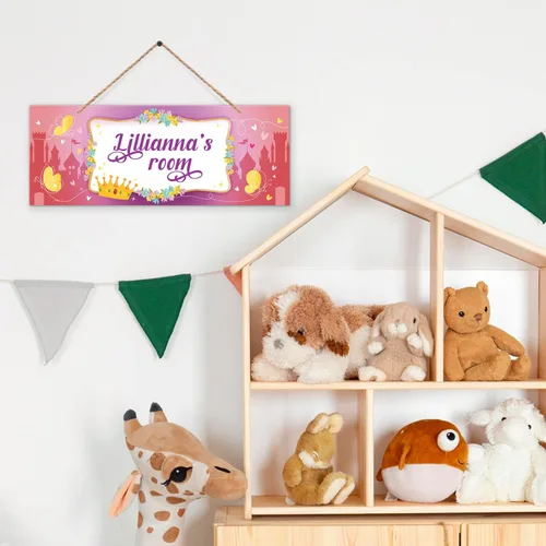 Miniatura 3 de Letrero personalizado con nombre de niña/niño, letrero decorativo personalizado para dormitorio de niños, tienda de campaña de castillo, Navidad