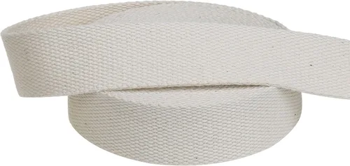 COTOWIN Correa de algodón pesado de 1.25 pulgadas de ancho, 6 yardas (blanco natural, 1.25 pulgadas)
