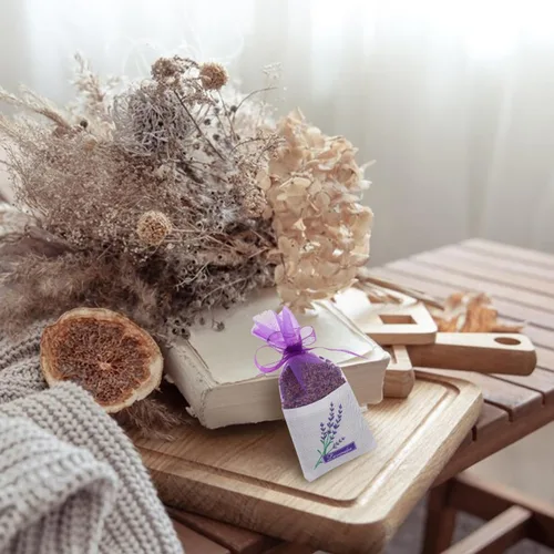 Miniatura 5 de VALICLUD Paquete de 30 bolsas de organza pequeñas para almacenamiento de hierbas secas y fragancia para el hogar, bolsas portátiles con cordón