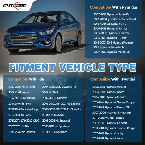 Miniatura 2 de Tapa de gasolina compatible con Hyundai Veloster Accent Sonata Azera Genesis Elantra Coupe GT Equus Ioniq Kona Tiburon Kia Amanti Optima Borrego