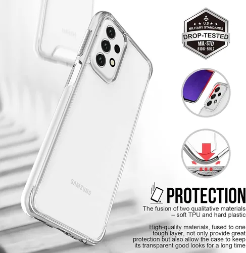 Miniatura 3 de Funda para teléfono Samsung Galaxy A23-5G: (no para A23 5G UW), [Serie Armadura Cristalina] [4 bolsas de aire integradas] Funda protectora a prueba